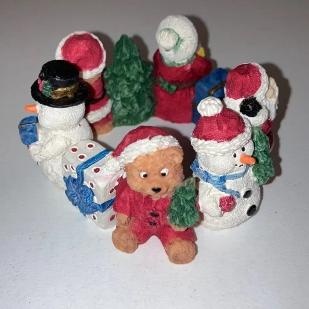 🎄✨ Set of 3 Ceramic Christmas Napkin Rings | 3” Diameter 🎅🎁